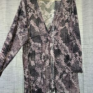 Torrid snake print sheer babydoll blouse